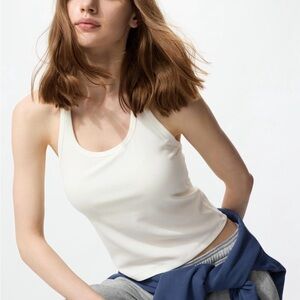 Uniqlo Open Back Halter Bra Top - White - Size Small